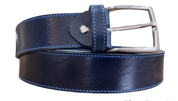 Cinturón unisex- Cuero auténtico 40mm-Costura decorativa - Imagen 2