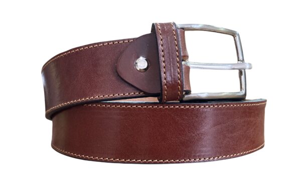 Cinturón unisex- Cuero auténtico 40mm-Costura decorativa - Imagen 5