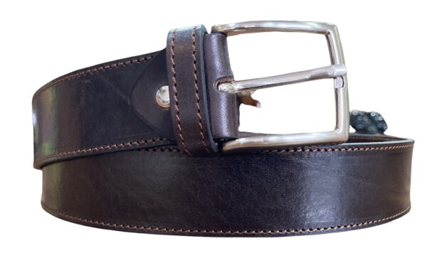 Cinturón unisex- Cuero auténtico 40mm-Costura decorativa - Imagen 4