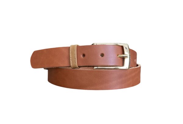 Cinturón unisex -Hebilla oro-Cuero auténtico - Imagen 6